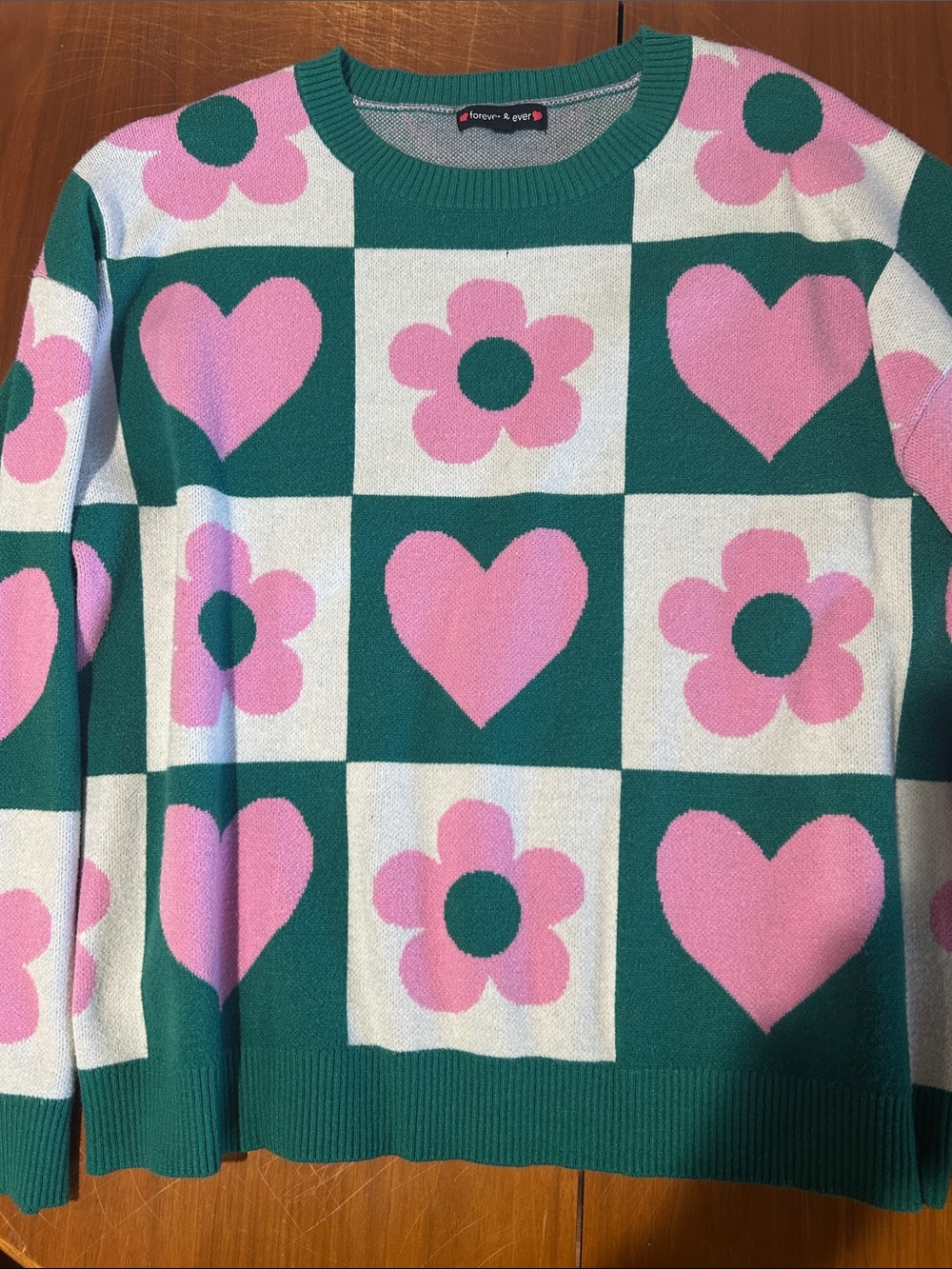 Heart and Flower Crewneck Sweater